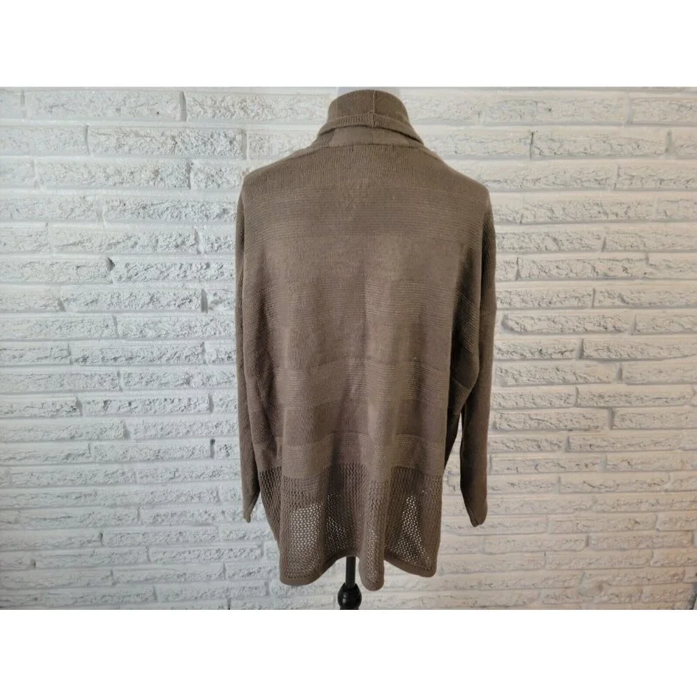 Design History Womens Sweater 3X Plus Cardigan Open Gray Acrylic SWE113E - Picture 7 of 9